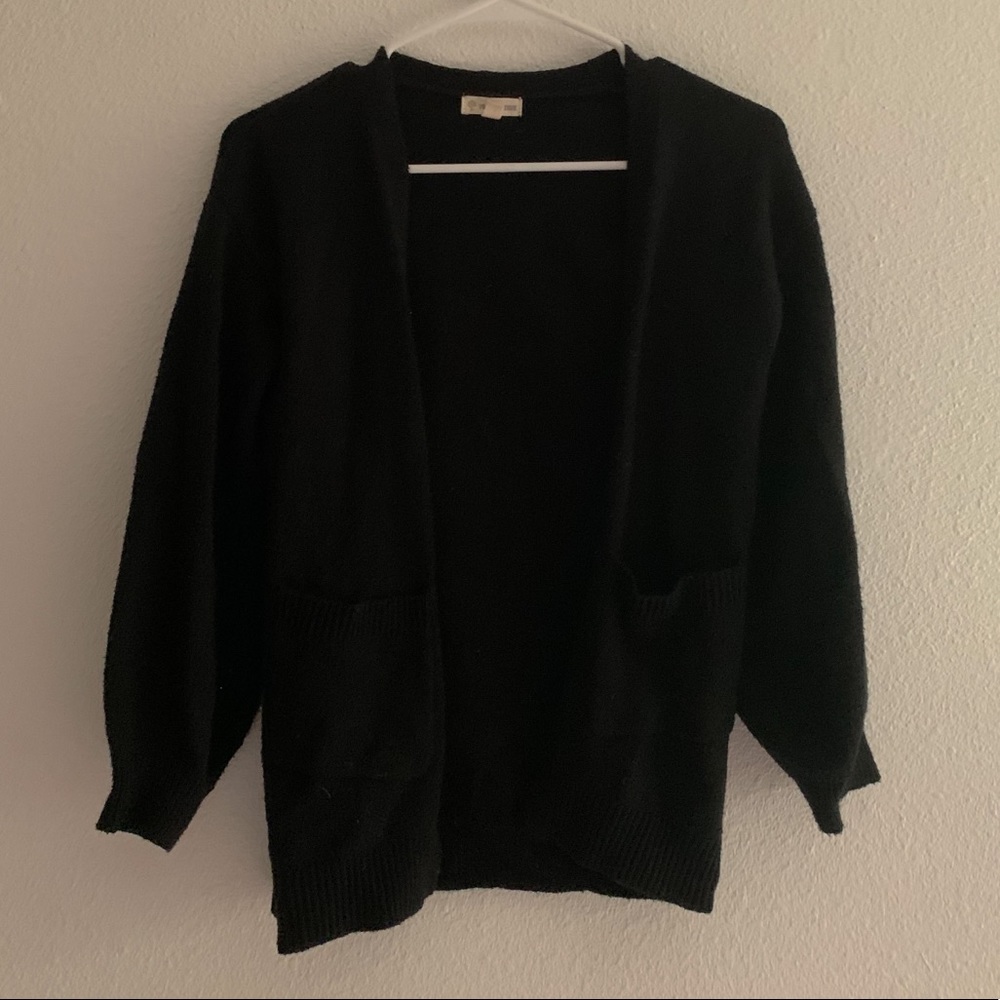 Girls Long Black Cardigan